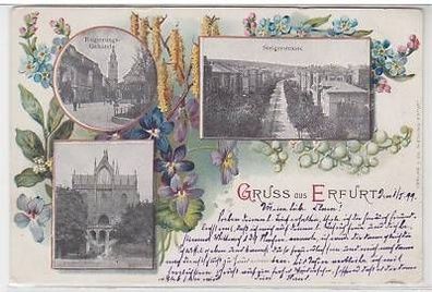 44392 Mehrbild Ak Gruss aus Erfurt 1899