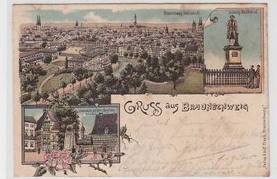 44291 Ak Lithographie Gruß aus Braunschweig 1900