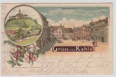 44457 Ak Lithographie Gruss aus Kahla 1909