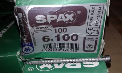 SPAX Holzbauschraube WIROX 4CUT Vollgewinde Zylinderkopf T-STAR plus 6 x 100
