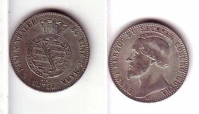 1/6 Taler Silber Münze Sachsen Coburg Gotha 1855