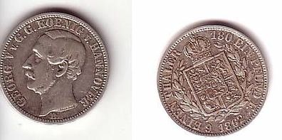 1/6 Taler Silber Münze Hannover 1862 B