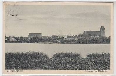 44754 Ak Angermünde Panorama vom Münde See 1928