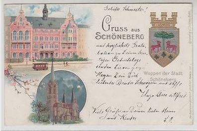 44758 Ak Lithographie Gruss aus Schöneberg 1899