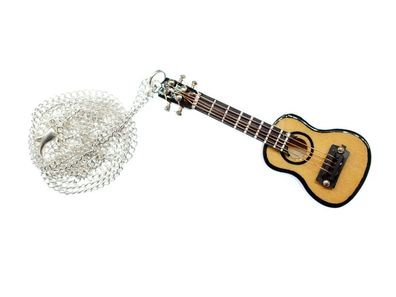 Gitarre Kette Halskette Miniblings 80cm Gitarrist Musik Akustik Holz mit Box