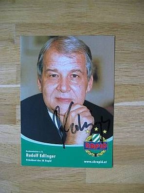 Rapid Wien Bundesminister Rudolf Edlinger - handsigniertes Autogramm!!!