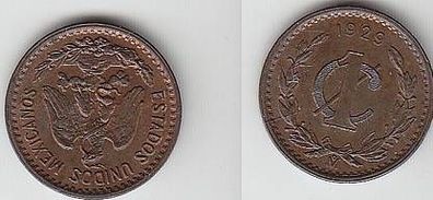 1 Centavo Kupfer Münze Mexiko 1929
