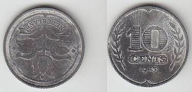 10 Cents Zink Münze Niederlande 1943