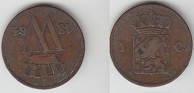 1 Cent Kupfer Münze Niederlande 1864