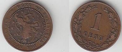 1 Cent Kupfer Münze Niederlande 1880