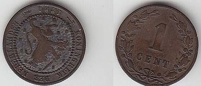 1 Cent Kupfer Münze Niederlande 1881