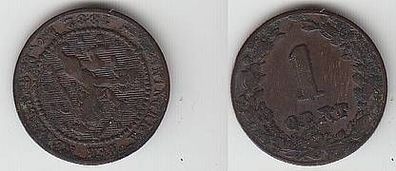 1 Cent Kupfer Münze Niederlande 1882