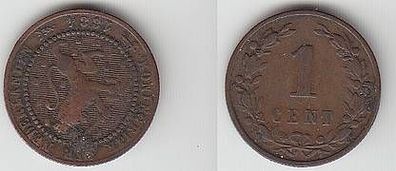 1 Cent Kupfer Münze Niederlande 1884