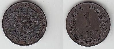 1 Cent Kupfer Münze Niederlande 1904