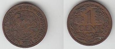1 Cent Kupfer Münze Niederlande 1914