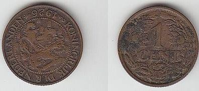 1 Cent Kupfer Münze Niederlande 1926
