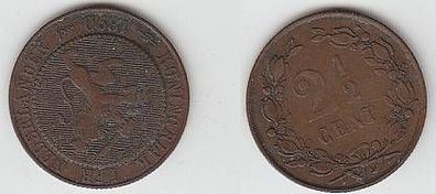 2 1/2 Cent Kupfer Münze Niederlande 1890