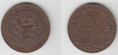 2 1/2 Cent Kupfer Münze Niederlande 1903