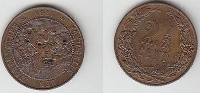 2 1/2 Cent Kupfer Münze Niederlande 1904