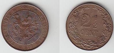 2 1/2 Cent Kupfer Münze Niederlande 1905