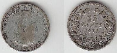 25 Cent´s Silber Münze Niederlande 1895