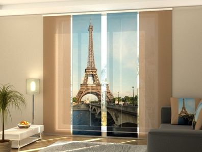 Fotogardine Paris, Schiebevorhang mit Motiv, Flächenvorhang Fotodruck, auf Maß