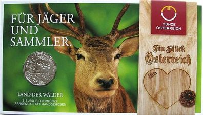 5 EURO Silbermünze "Land der Wälder" Österreich 2011