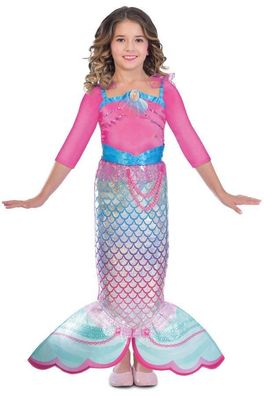 Neu Barbie Meerjungfrau, Mermaid Kleid 98 -110 Prinzessin Kostüm Rosa Rainbow