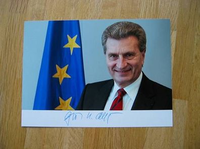 EU Kommissar Ministerpräsident CDU Günther Oettinger - handsigniertes Autogramm!!!