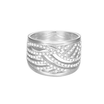 Esprit Damen Ring Edelstahl Silber JW50236 Zirkonia ESRG02688A1