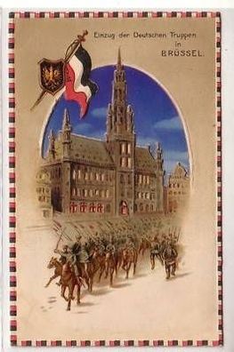 44534 Ak Einzug der deutschen Truppen in Brüssel 1916