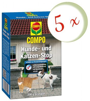 Sparset: 5 x COMPO Hunde- und Katzen-Stop, 200 g