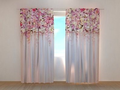 Fotogardine Blumenschönheit, Vorhang bedruckt Fotodruck, Fotovorhang, nach Maß