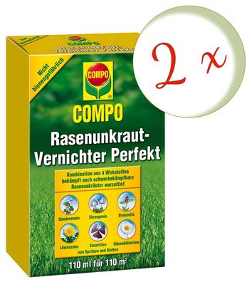 2 x COMPO Rasenunkraut-Vernichter Perfekt, 110 ml
