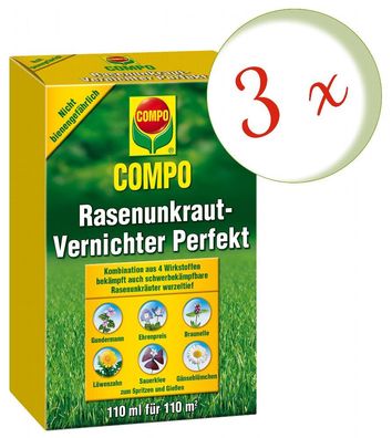 3 x COMPO Rasenunkraut-Vernichter Perfekt, 110 ml
