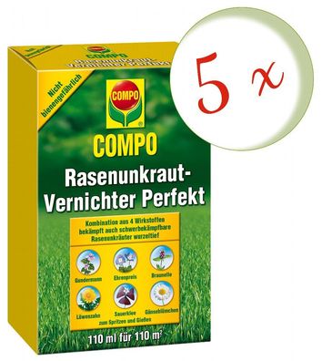 5 x COMPO Rasenunkraut-Vernichter Perfekt, 110 ml
