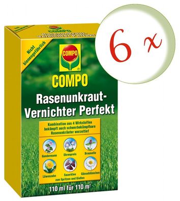 6 x COMPO Rasenunkraut-Vernichter Perfekt, 110 ml