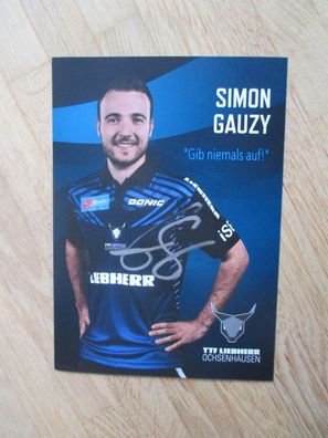 Tischtennis Bundesliga Ochsenhausen Simon Gauzy - handsigniertes Autogramm!!!