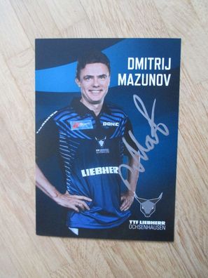 Tischtennis Bundesliga Ochsenhausen Dmitrij Mazunov - handsigniertes Autogramm!!!