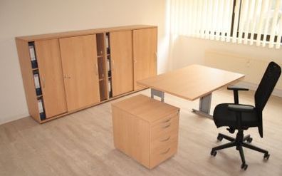 Komplettbüro GS3 Schreibtisch Aktenschrank Rollcontainer Büromöbel-Set