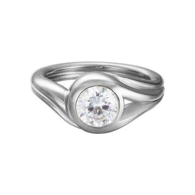 Esprit Damen Ring Silber Glamour Solitaire Zirkonia ESRG92036A1