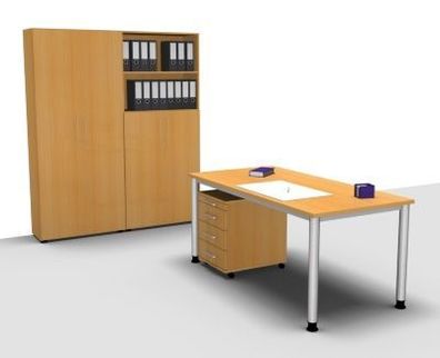 Büromöbel-Set Komplettbüro H3 Schreibtisch Aktenschrank Rollcontainer Büro