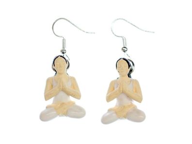 Yoga Lotussitz Ohrringe Miniblings Yogalehrerin Buddha Yogapraxis Studio Keramik