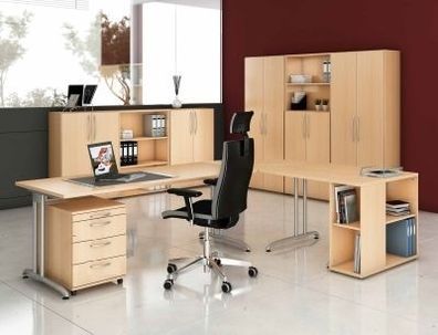 Komplettbüro HB2B Büromöbel-Set Schreibtisch Aktenschrank Schrankwand