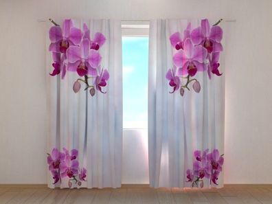 Fotogardine Colibri Orchids, Vorhang bedruckt, Fotovorhang mit Foto, nach Maß