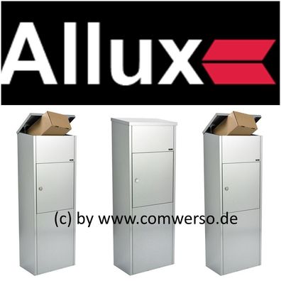 Allux 600 Paketbriefkasten in verzinkt mit Montagefuß verzinkt, Entnahme vorne
