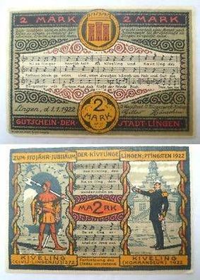 2 Mark Banknote Notgeld Stadt Lingen 1922