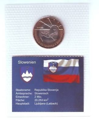 Folie mit Kursmünze 500 Tolarjev Slowenien 2002