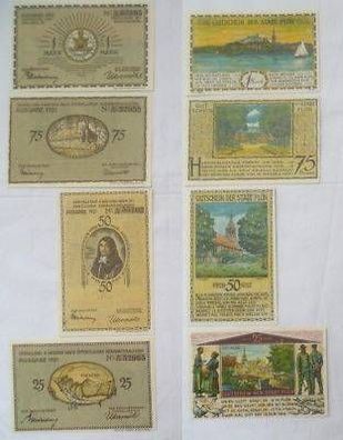4 Banknoten Notgeld Stadt Plön 1921