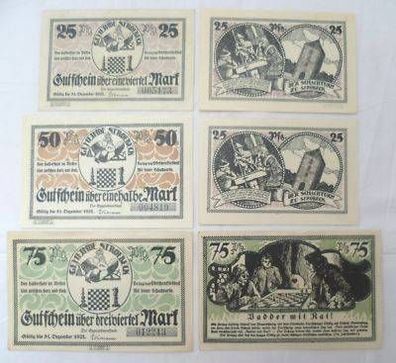 6 Banknoten Notgeld Gemeinde Stroebeck 1921